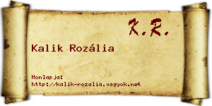 Kalik Rozália névjegykártya